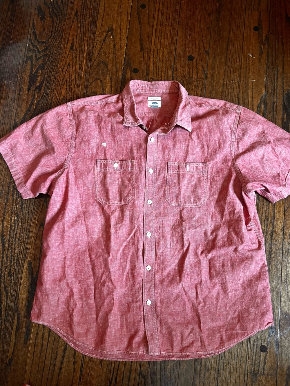 XXL Old Navy Men's Button-Down Short Sleeve Shirt - Dusty Rose